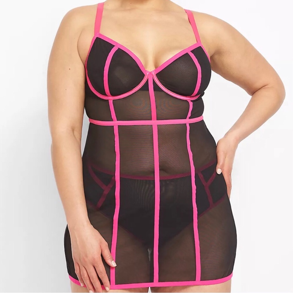 Cacique unlined Demi mesh lingerie sz 44DD NWT